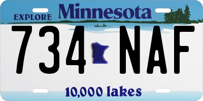 MN license plate 734NAF