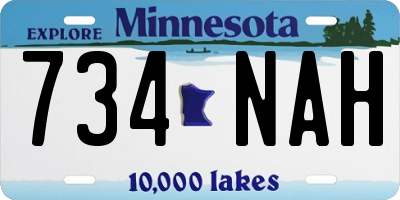 MN license plate 734NAH
