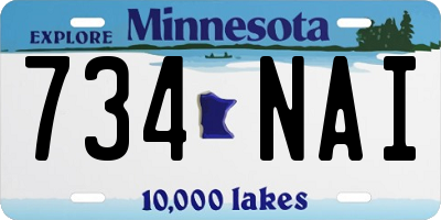 MN license plate 734NAI