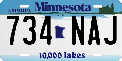 MN license plate 734NAJ