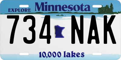 MN license plate 734NAK