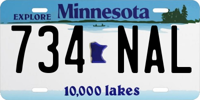 MN license plate 734NAL