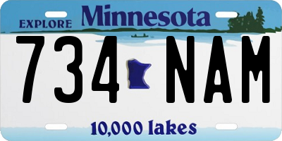 MN license plate 734NAM