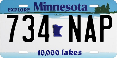 MN license plate 734NAP