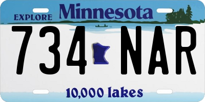 MN license plate 734NAR