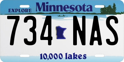 MN license plate 734NAS