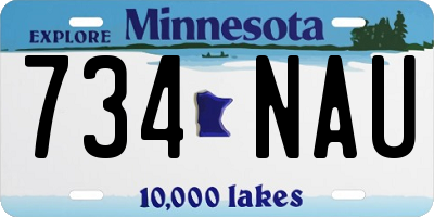 MN license plate 734NAU