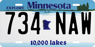 MN license plate 734NAW