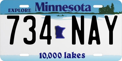 MN license plate 734NAY