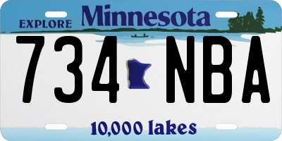 MN license plate 734NBA