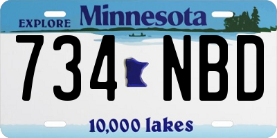 MN license plate 734NBD