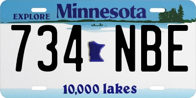MN license plate 734NBE
