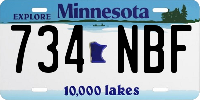 MN license plate 734NBF