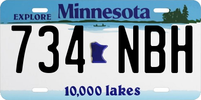 MN license plate 734NBH
