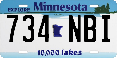 MN license plate 734NBI