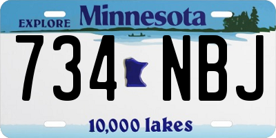 MN license plate 734NBJ