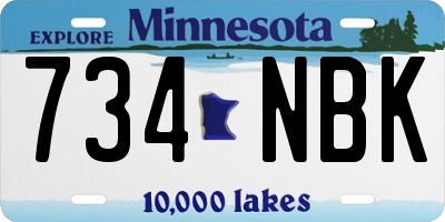 MN license plate 734NBK