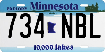 MN license plate 734NBL
