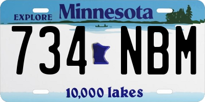 MN license plate 734NBM
