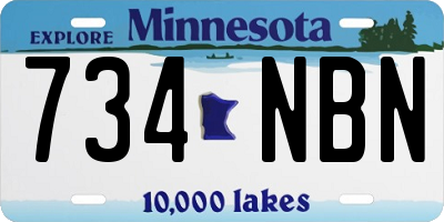 MN license plate 734NBN