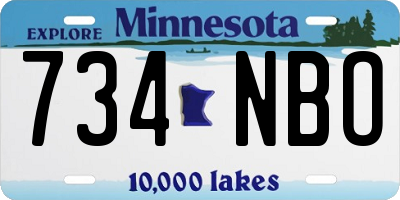 MN license plate 734NBO