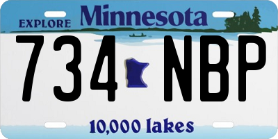 MN license plate 734NBP