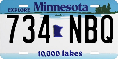 MN license plate 734NBQ