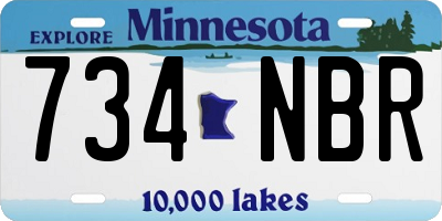 MN license plate 734NBR