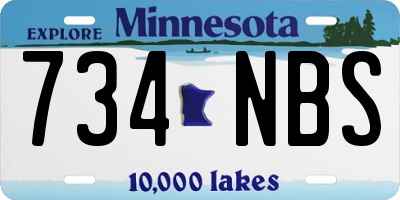 MN license plate 734NBS