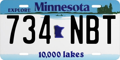MN license plate 734NBT