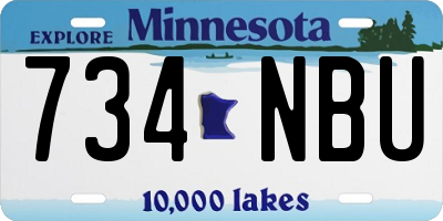 MN license plate 734NBU