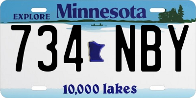 MN license plate 734NBY