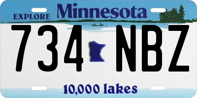 MN license plate 734NBZ