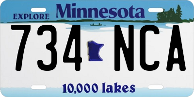 MN license plate 734NCA