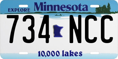 MN license plate 734NCC