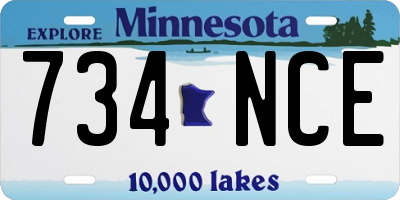 MN license plate 734NCE