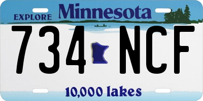 MN license plate 734NCF