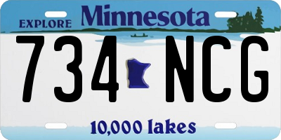 MN license plate 734NCG
