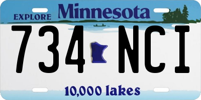 MN license plate 734NCI