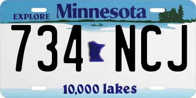 MN license plate 734NCJ