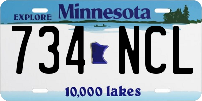 MN license plate 734NCL