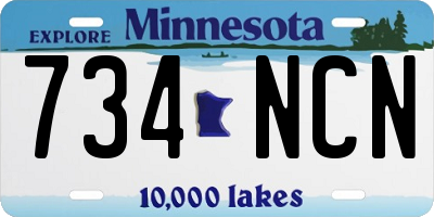 MN license plate 734NCN