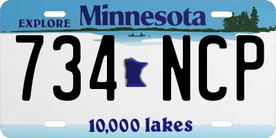 MN license plate 734NCP