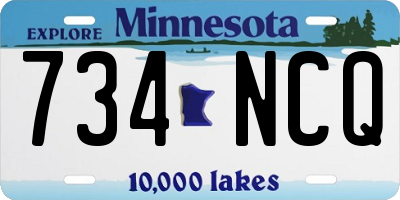 MN license plate 734NCQ