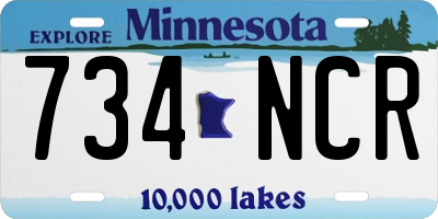 MN license plate 734NCR