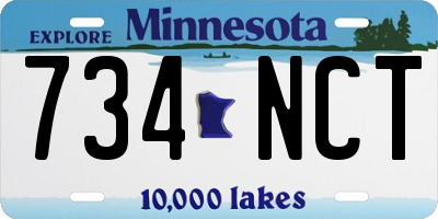 MN license plate 734NCT