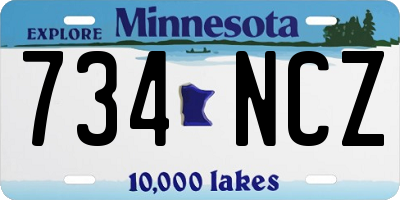 MN license plate 734NCZ