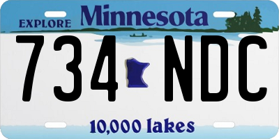 MN license plate 734NDC