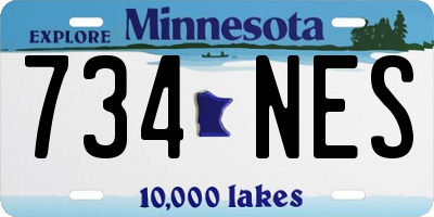 MN license plate 734NES