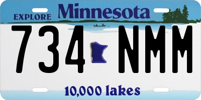 MN license plate 734NMM